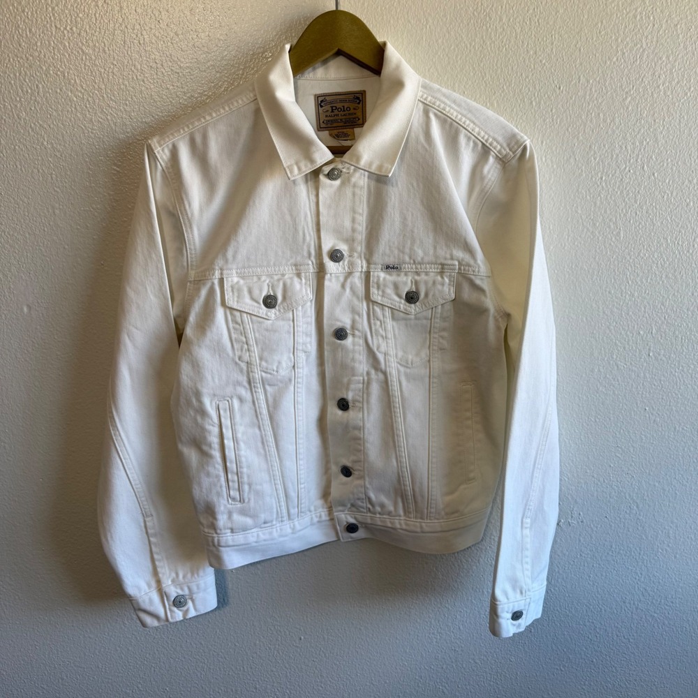 Polo Ralph Lauren Size Small Denim Button Up Jacket Preppy Minimalist Neutral
